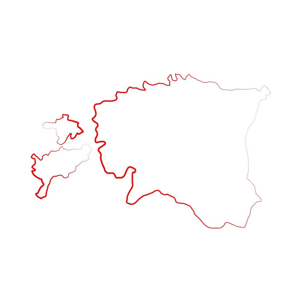 estonia mapa ilustrado sobre un fondo blanco vector