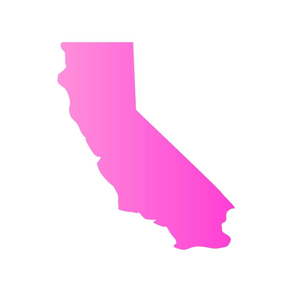 mapa de california ilustrado sobre fondo blanco vector