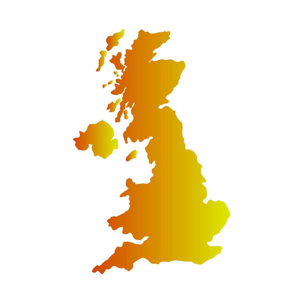 gran bretaña mapa ilustrado sobre fondo blanco vector