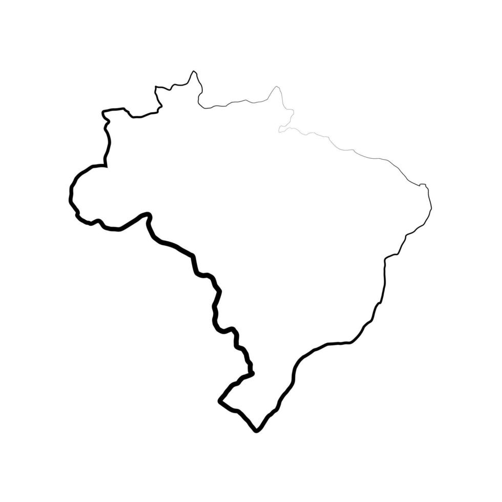 mapa de brasil ilustrado sobre fondo blanco vector