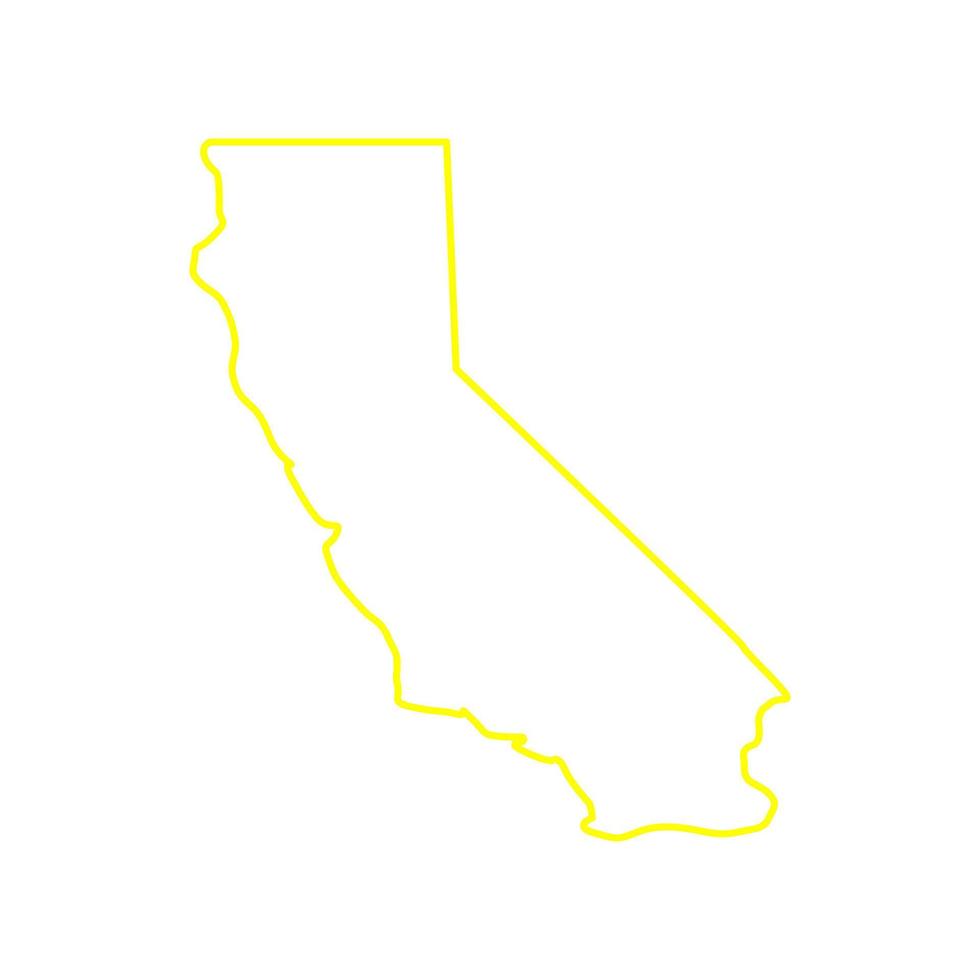 mapa de california ilustrado sobre fondo blanco vector