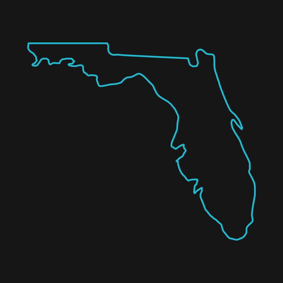 Florida map illustrated on white background vector