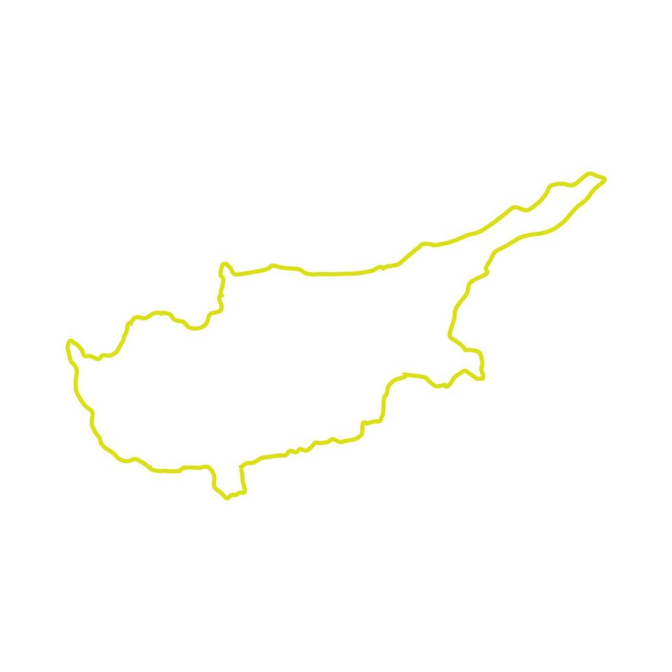 Chipre mapa ilustrado sobre un fondo blanco. vector