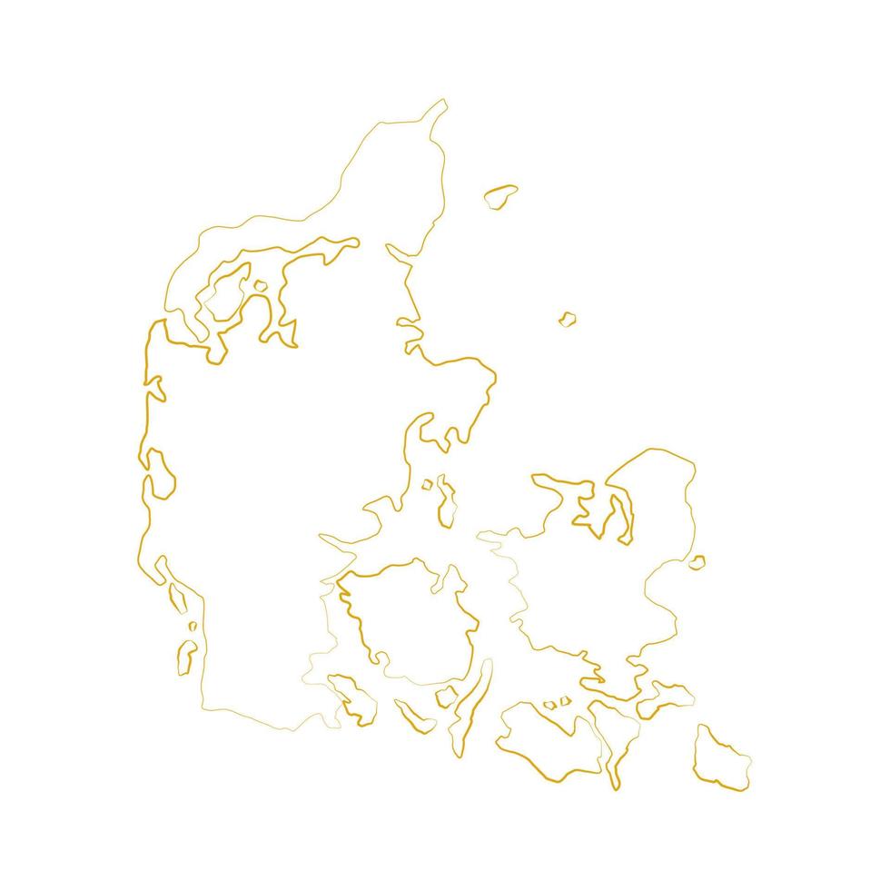 Denmark map illustrated on a white background vector