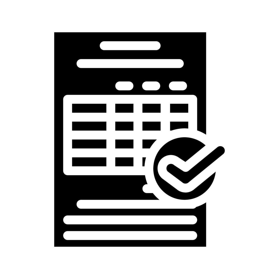 tables or audit compliance glyph icon vector illustration