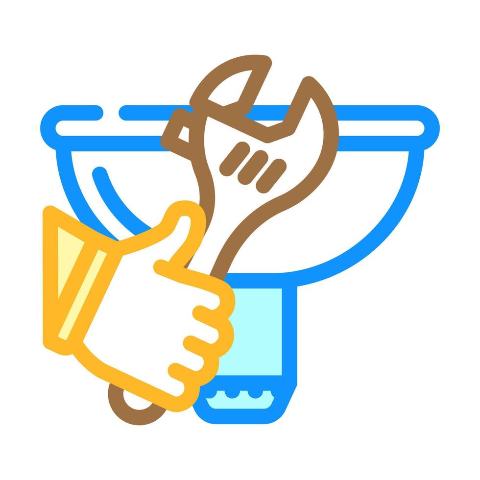 sink repairs color icon vector illustration