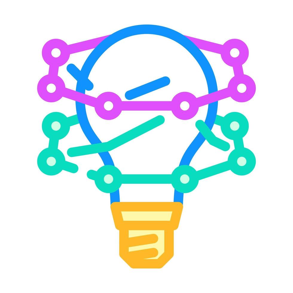 ilustración de vector de icono de color de bombilla de innovación
