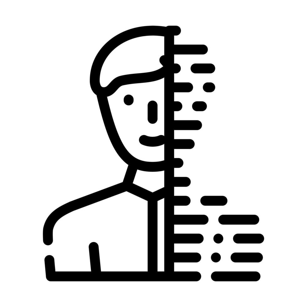 línea de ilustración de vector de icono de línea de retrato digital