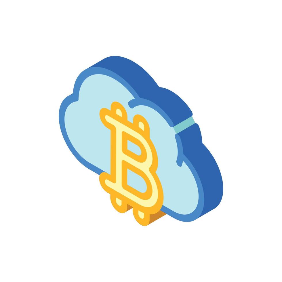 cloud mining isometric icon vector symbol illustration