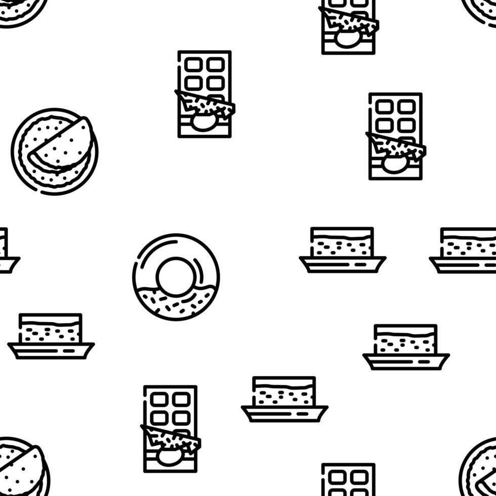 Dessert Delicious Food Vector Seamless Pattern