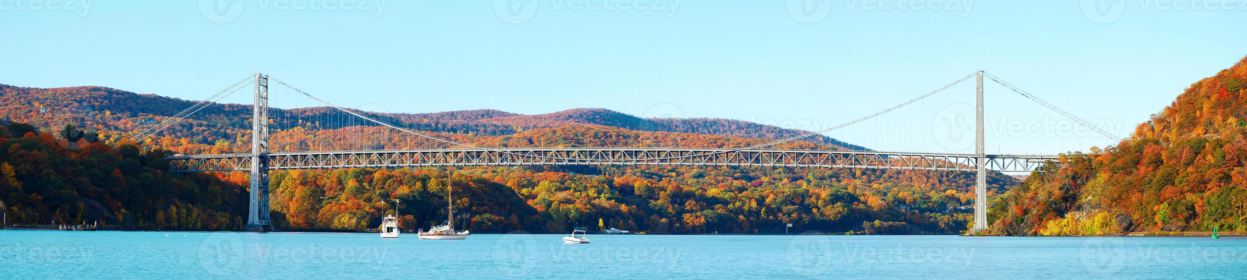 Bear Mountain Bridge panorama in Autumn photo