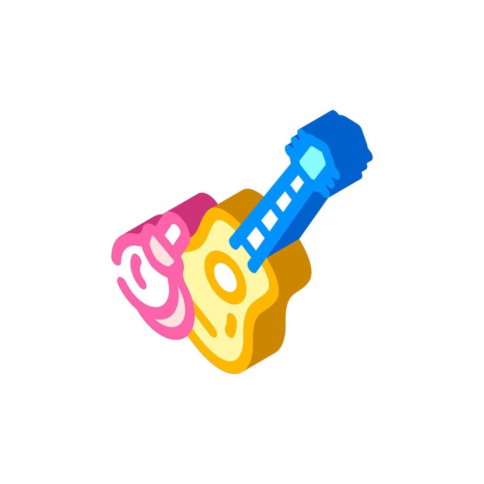 guitar and castanets isometric icon vector illustration