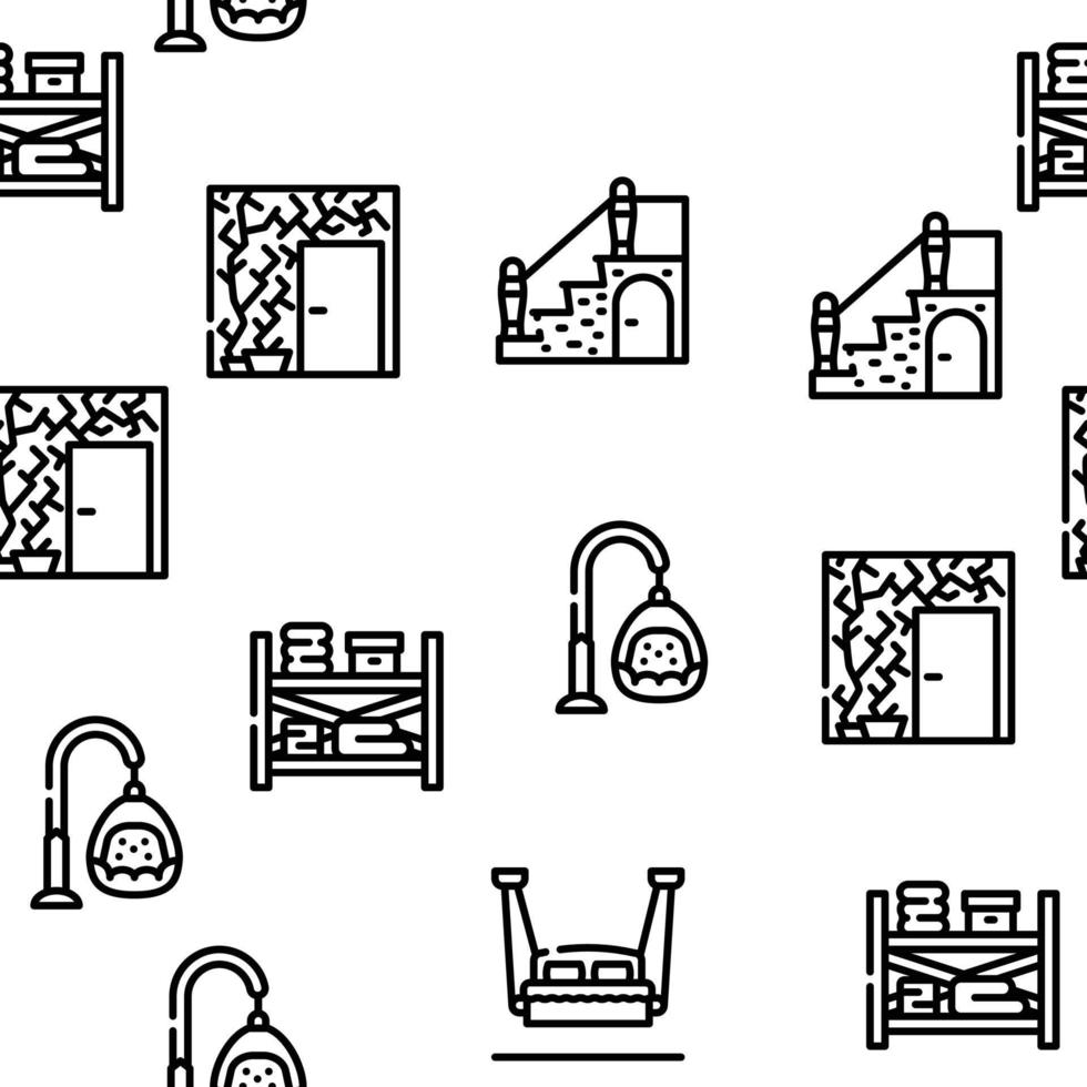 Interior Style Design Vector Seamless Pattern