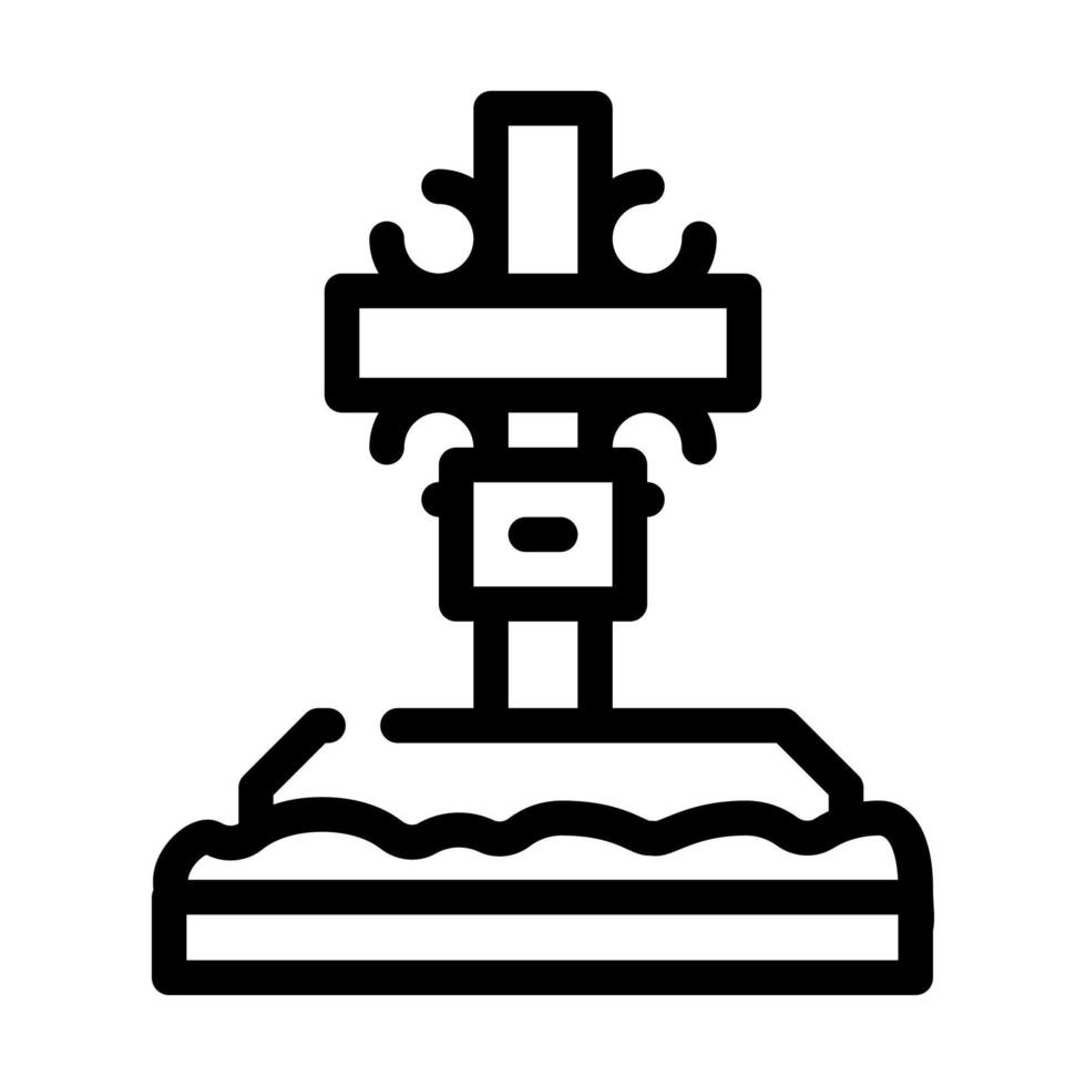 christian cross on grave line icon vector illustration