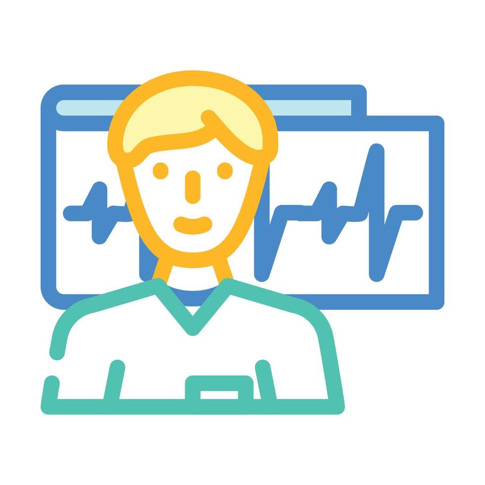 cardiologist doctor color icon vector illustration