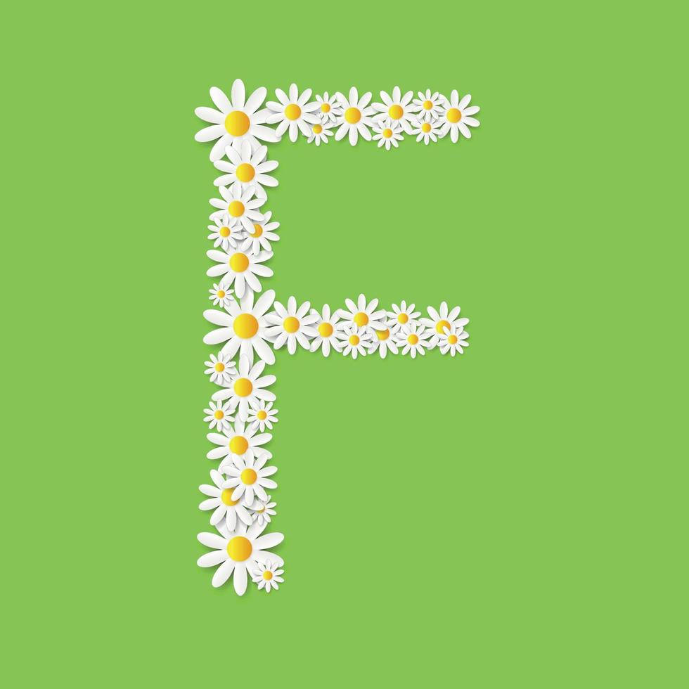 Flora Daisy Design Alphabet Vector Illustartion