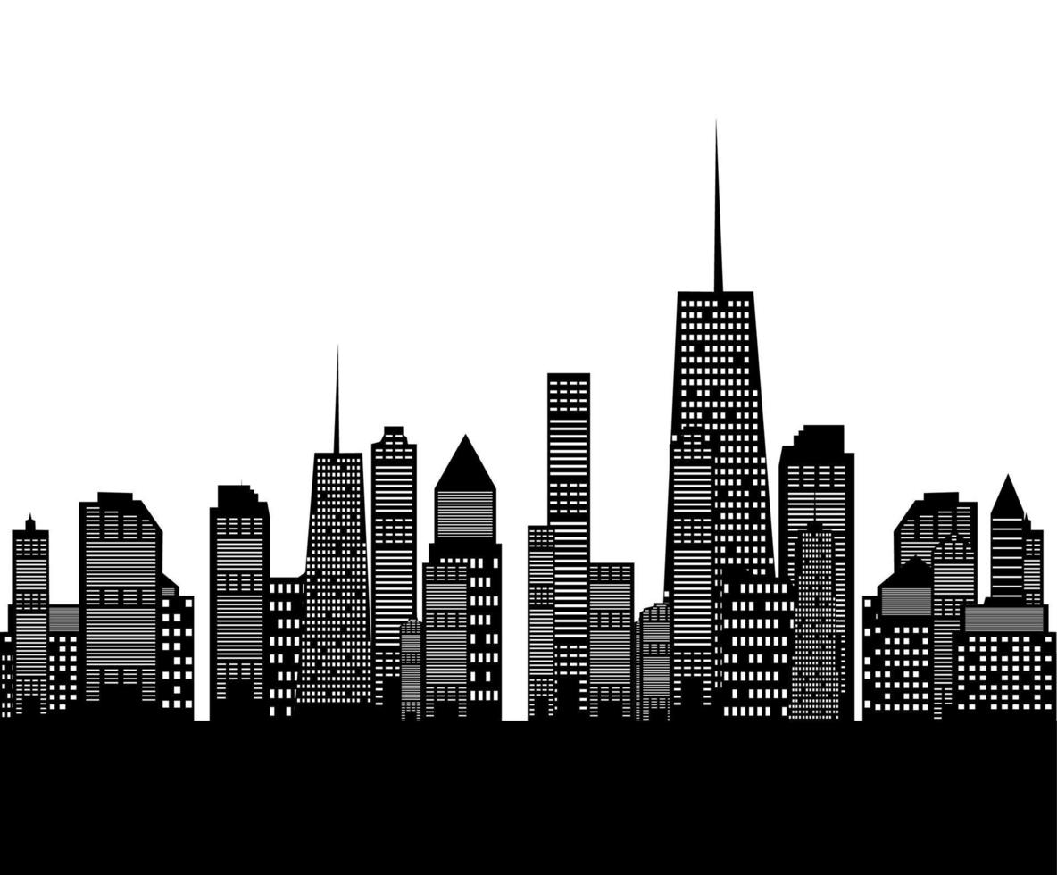vector illustration of cities silhouette