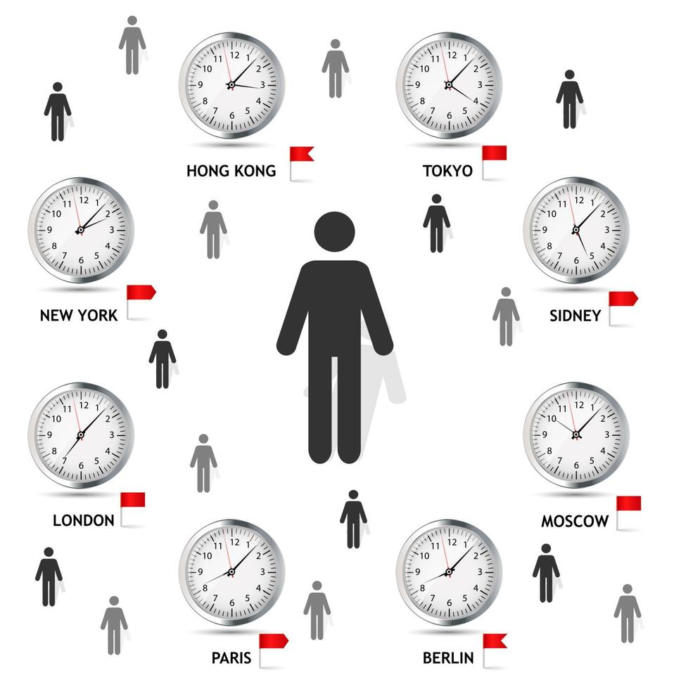 Time Zone World vector illustration