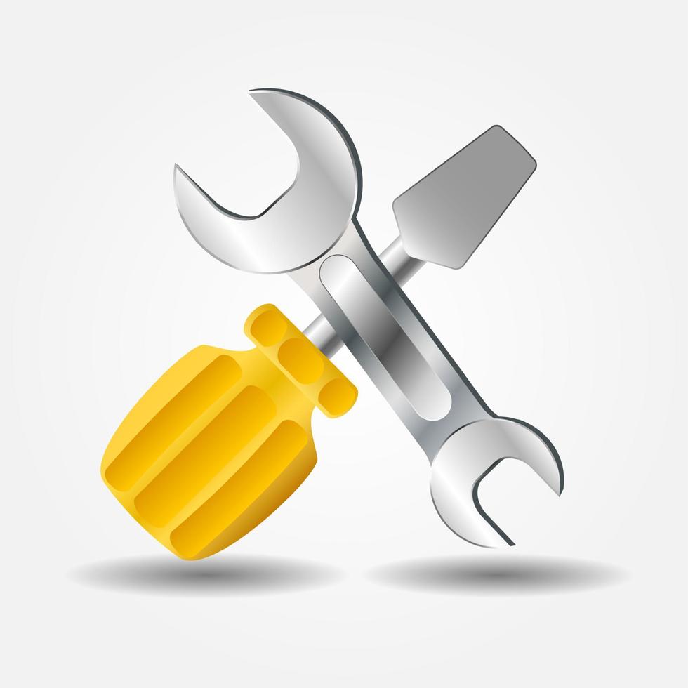 Screwdriver and Wrench icon vector illustration