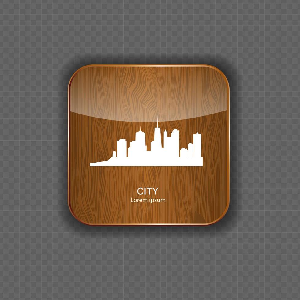 City wood application icons vector illustration