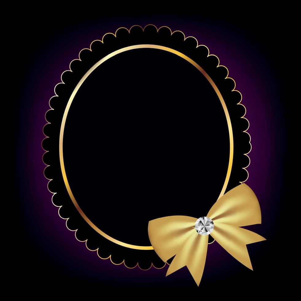 vintage frame with bow vector illustration