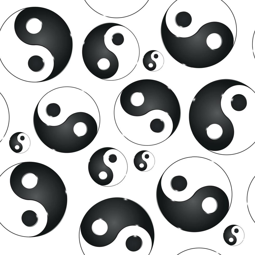 Yin yang symbol. Vector illustration. seamless pattern