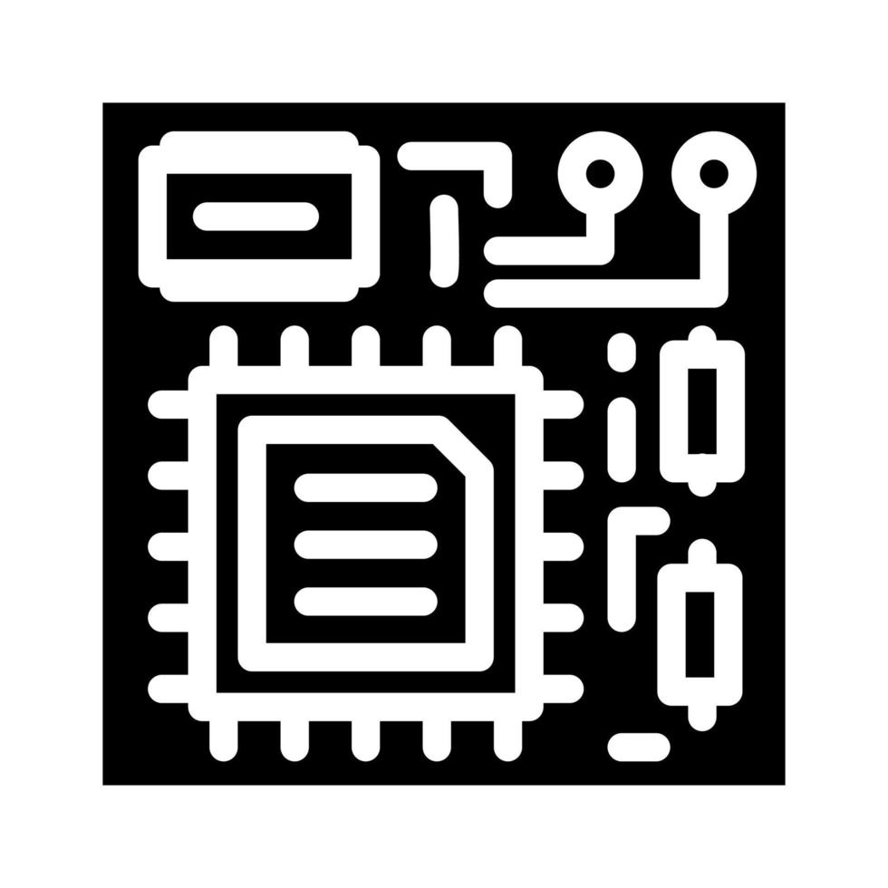 cpu board glyph icon vector illustration