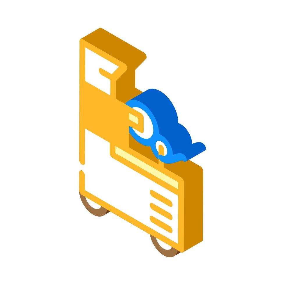 packing machines isometric icon vector illustration