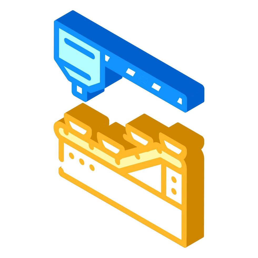 food packaging line isometric icon vector illustration