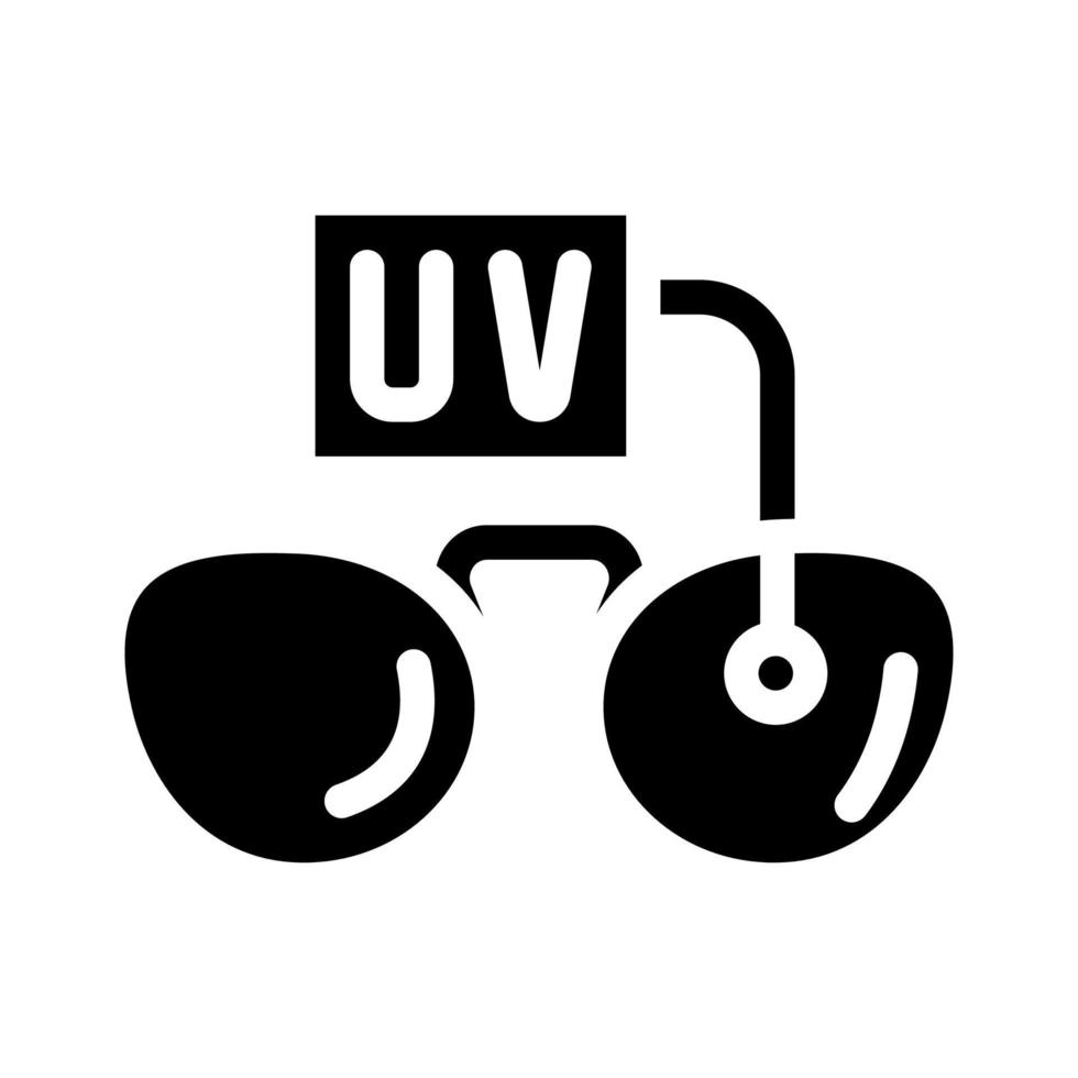 ilustración de vector de icono de glifo de gafas uv ultravioleta