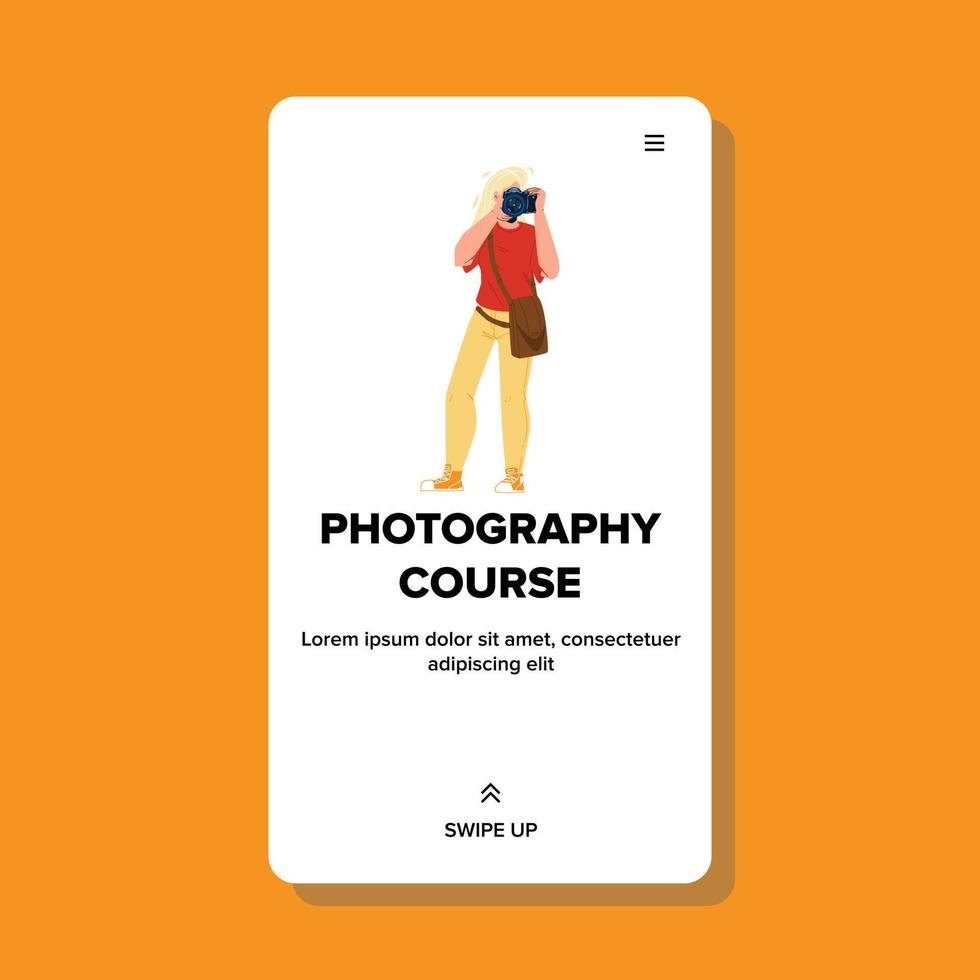Photography Course Student Learning Lesson Vector Illustration