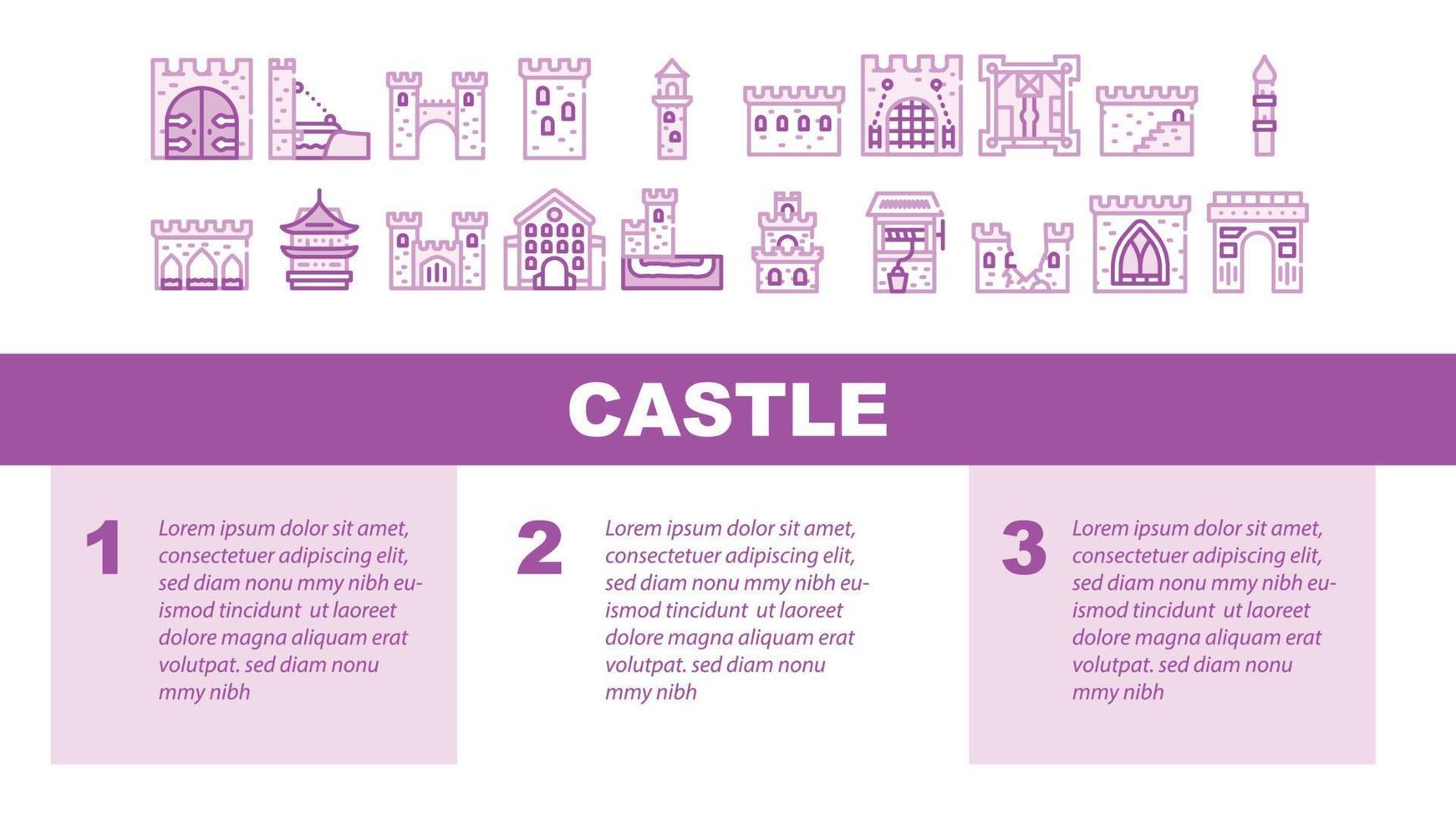 vector de encabezado de aterrizaje de construcción de castillo