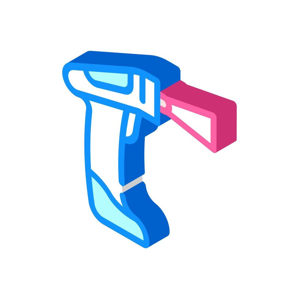 manual barcode scanner isometric icon vector illustration