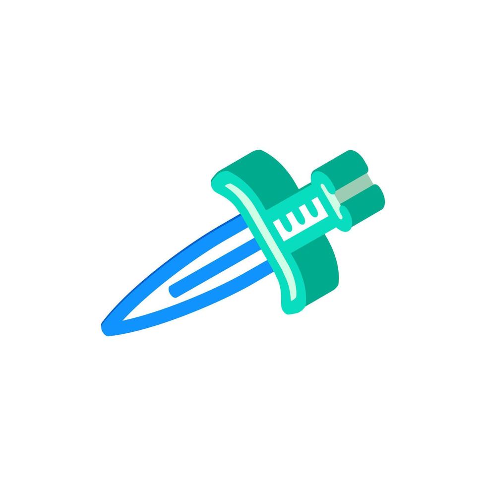 dagger knife isometric icon vector illustration