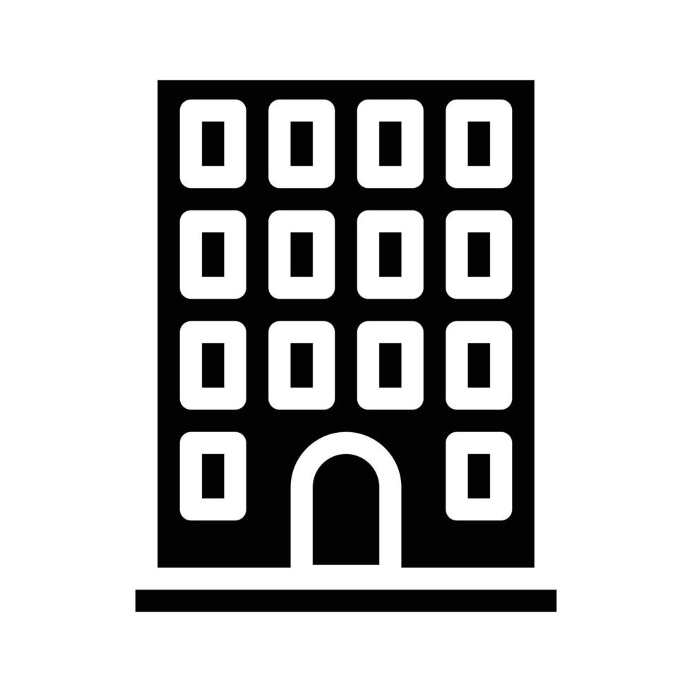 coworking edificio glifo icono vector negro ilustración