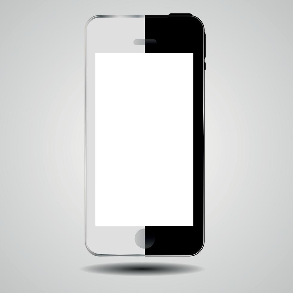 Black and white concept mobile phone vector illustration