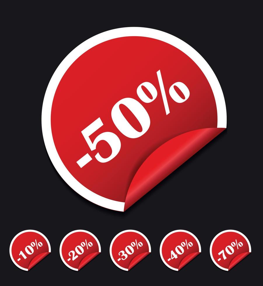 Sale Sticker, Banner Template Set Vector Illustration