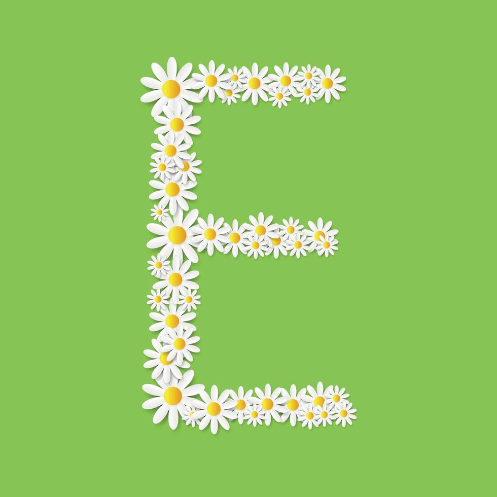 Flora Daisy Design Alphabet Vector Illustartion