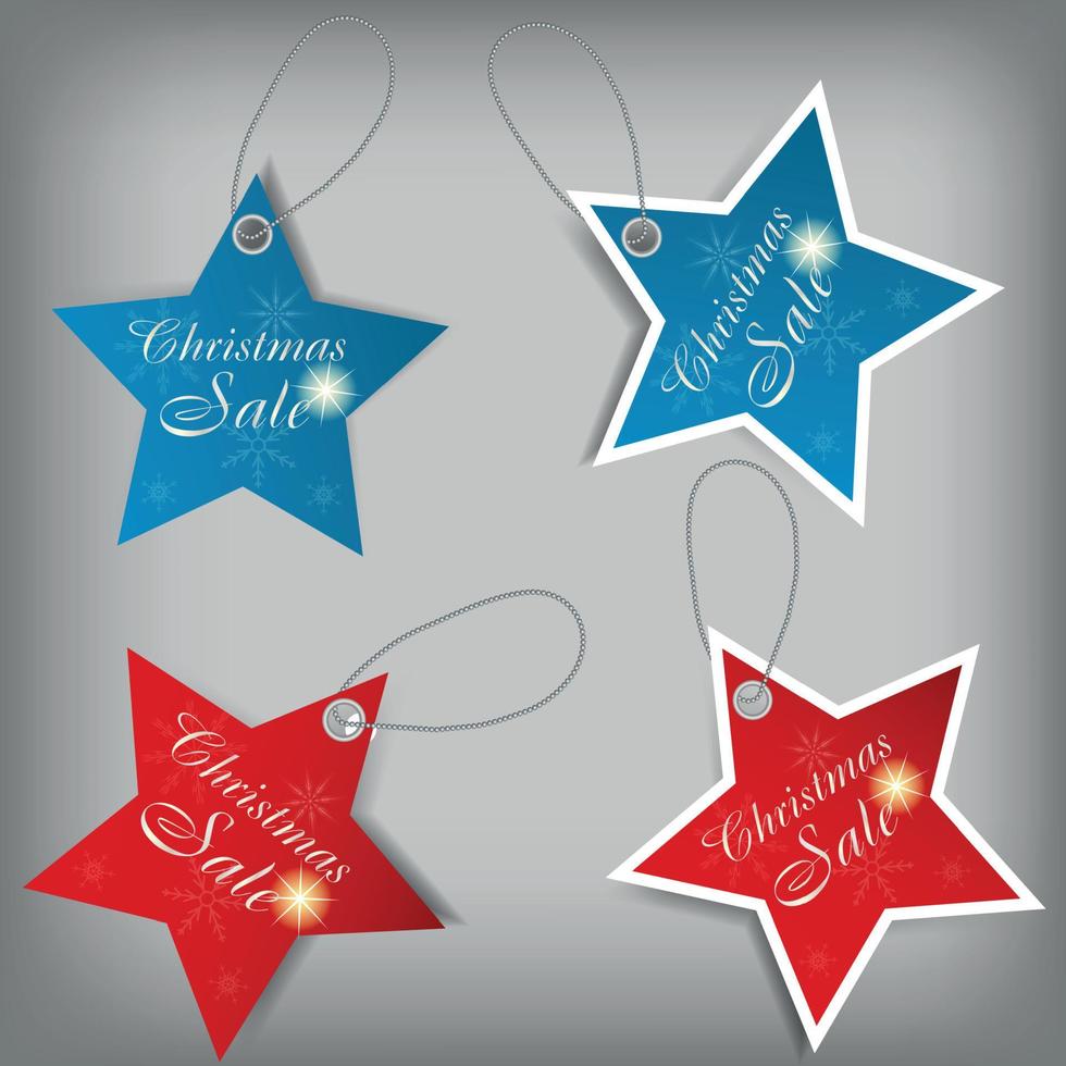 Set of Christmas Sale Tags. Vector illustration