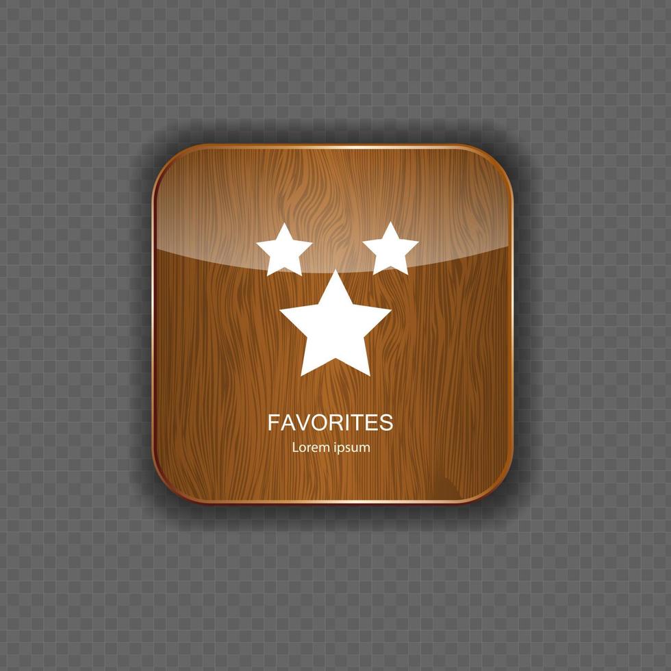 Favourites wood application icons vector illustration