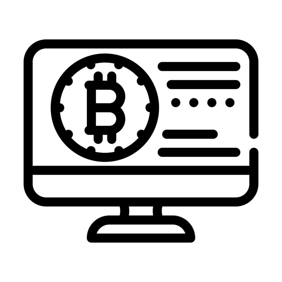 bitcoin electronic currency line icon vector illustration