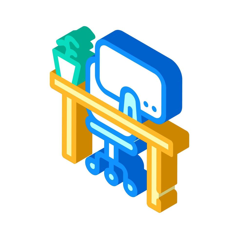 empty workplace isometric icon vector illustration sign