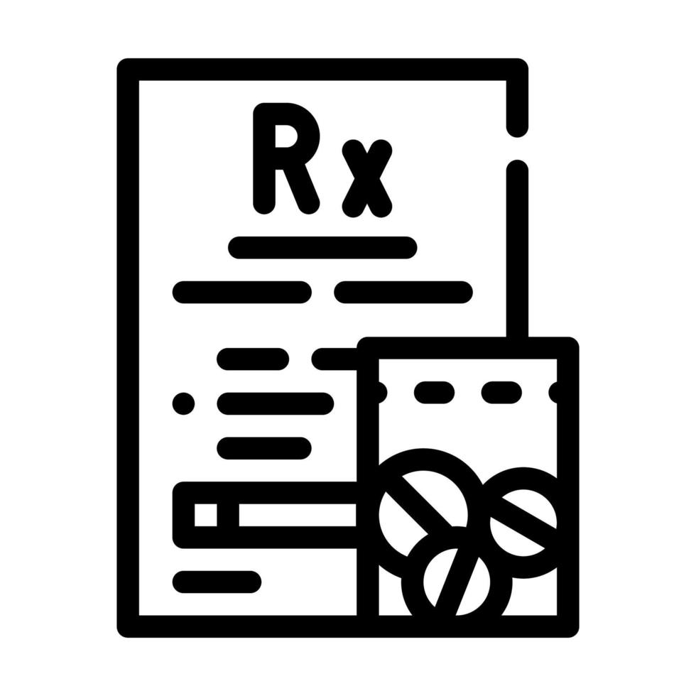 medical prescription and drugs for aids hiv disease patient line icon vector illustration