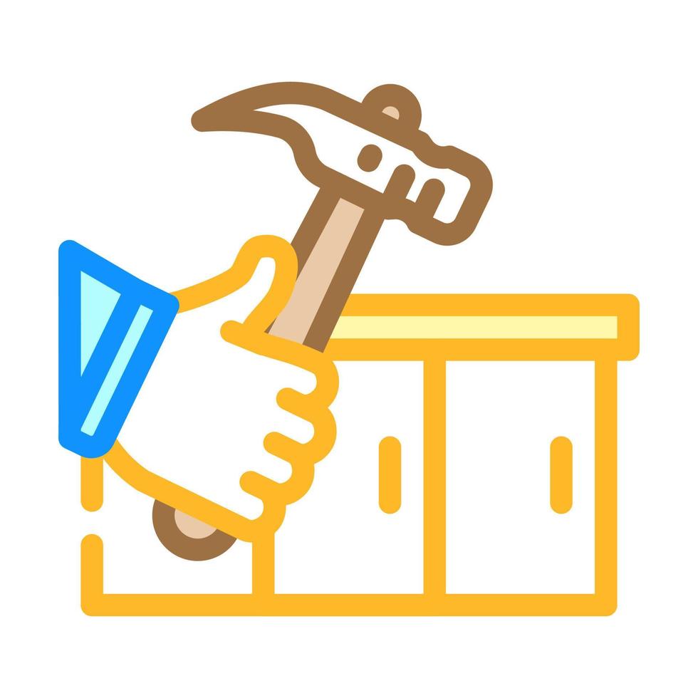 kitchen worktop repair color icon vector illustration