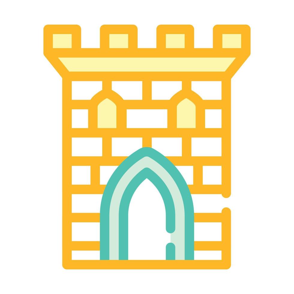 castle tower color icon vector flat illustration