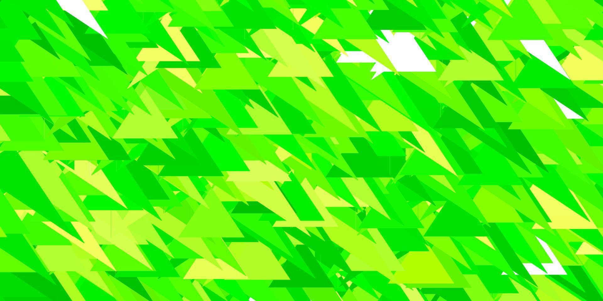 Fondo de vector verde claro, amarillo con triángulos.