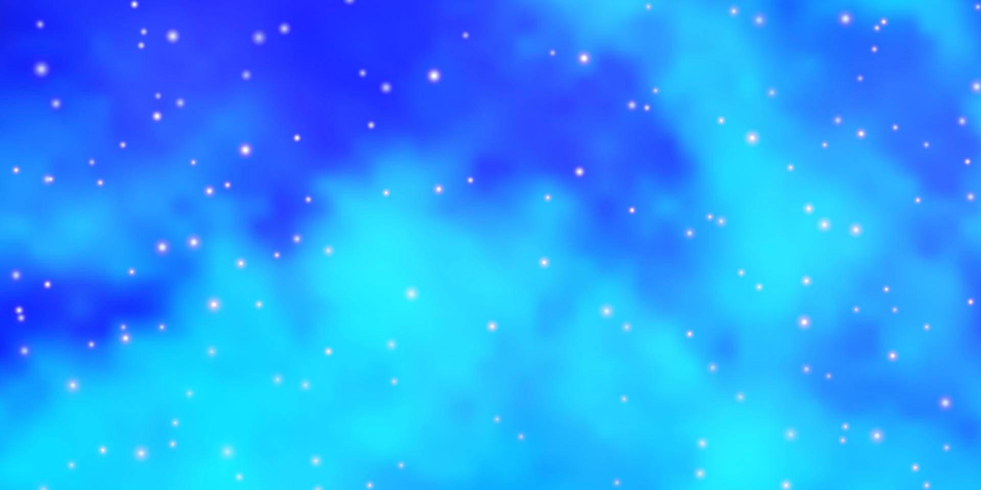 plantilla de vector azul claro con estrellas de neón.