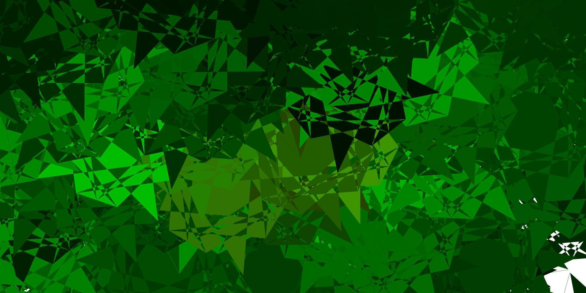 Fondo de vector verde oscuro, amarillo con triángulos.