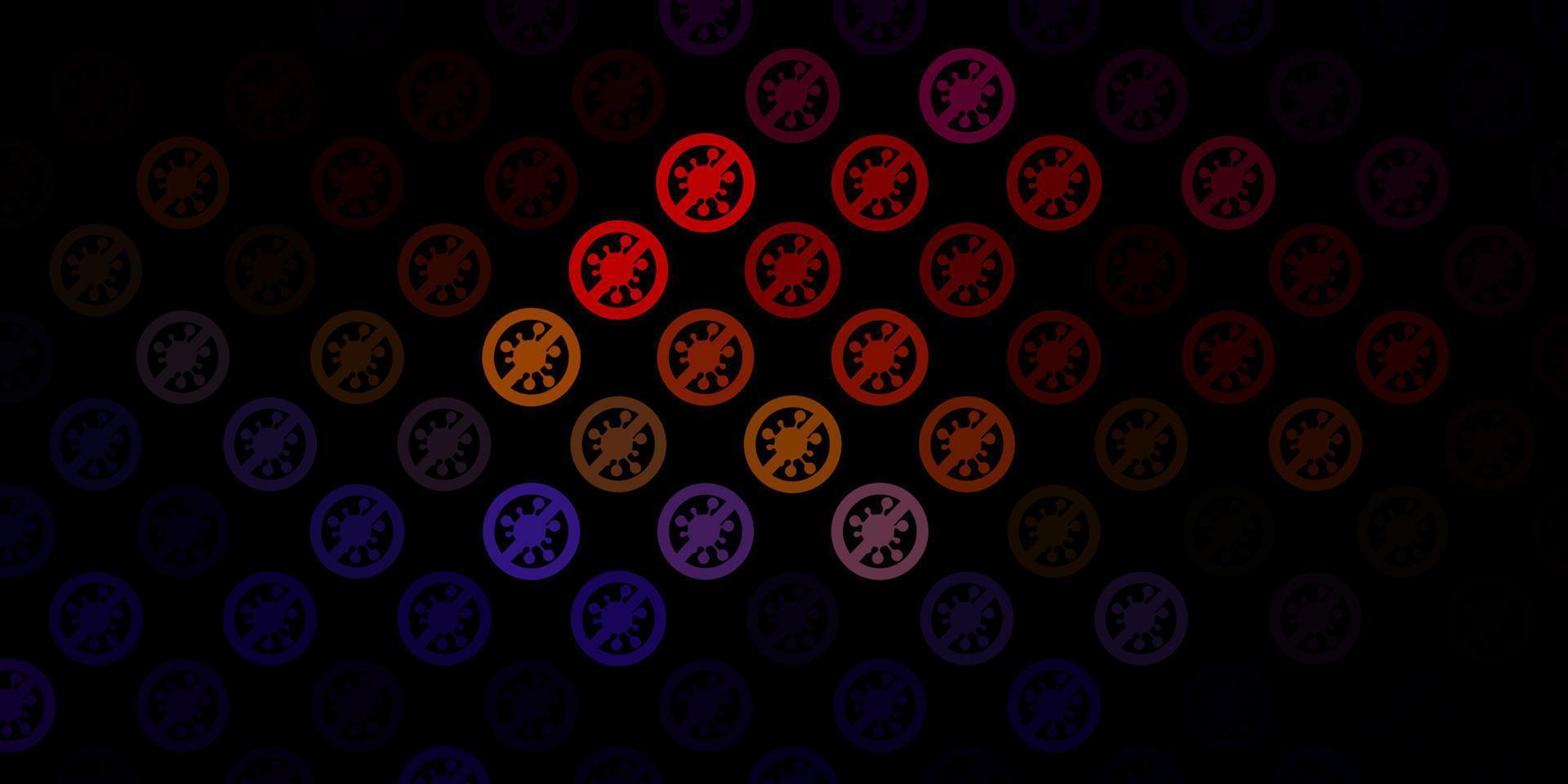 Dark Multicolor vector template with flu signs.
