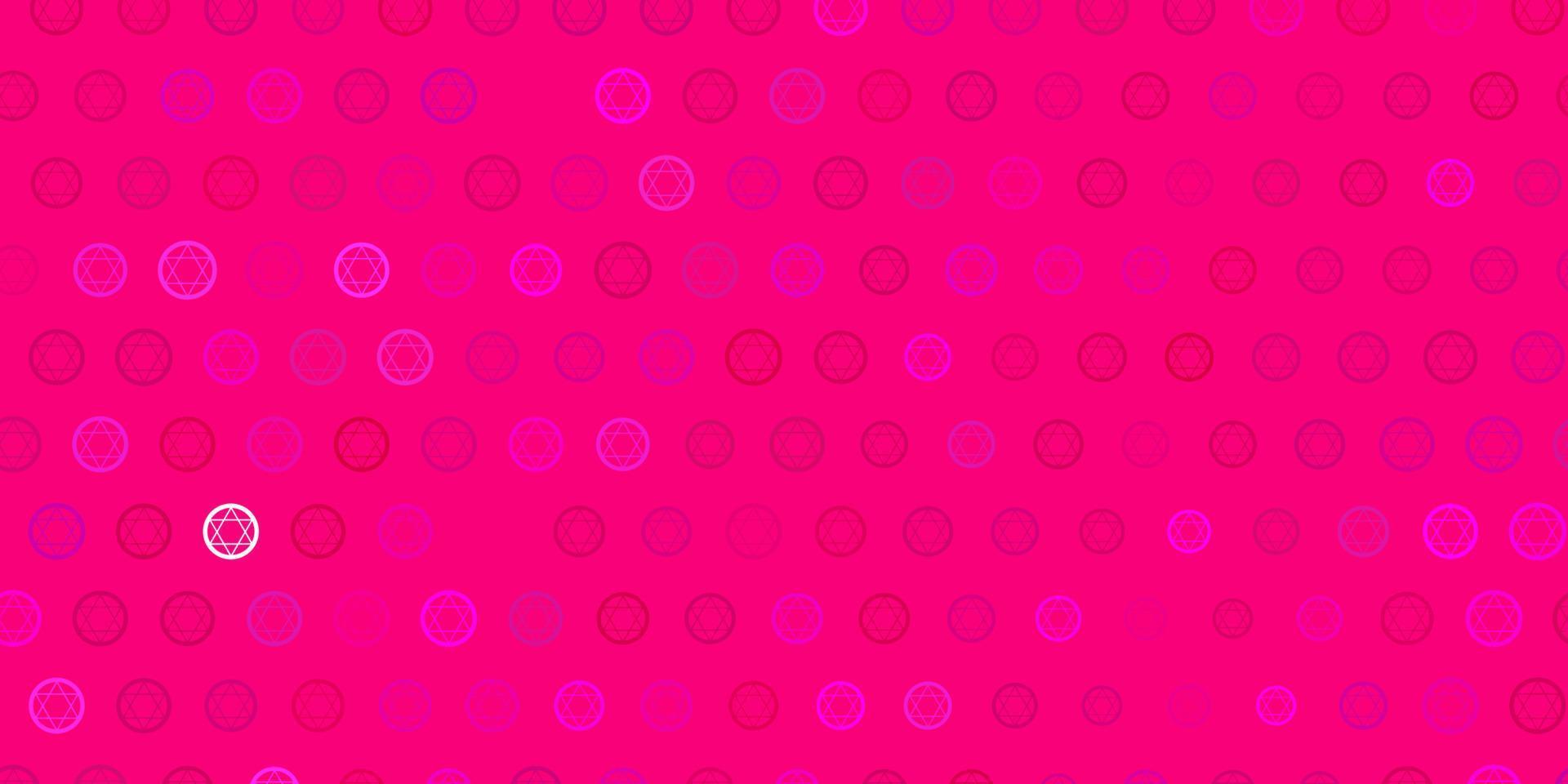 Fondo de vector rosa claro con símbolos ocultos.
